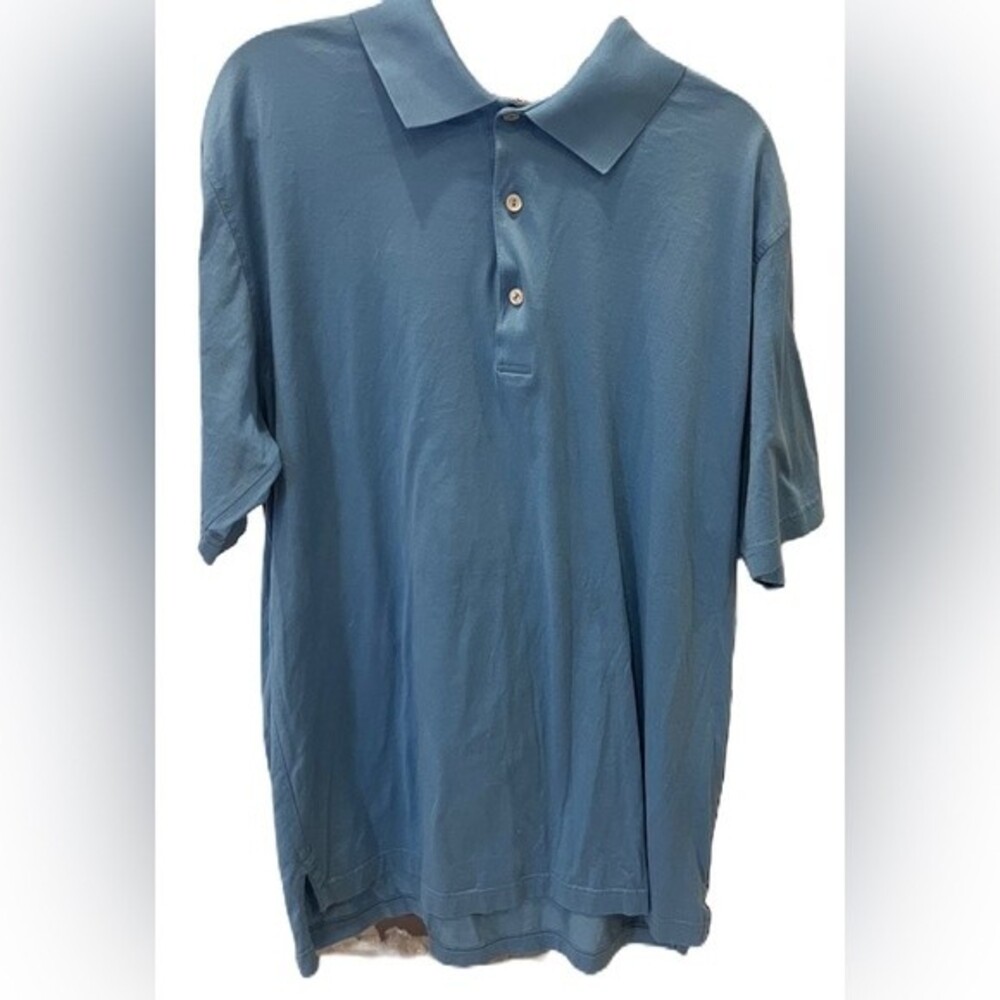 Peter Millar Polo Shirt Size Large Short Sleeve Collared Shirt Light Blue